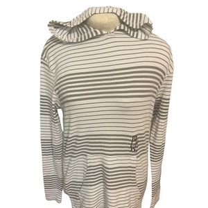 Billabong Grey and White Striped Hoodie